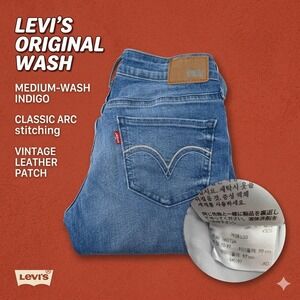 Levi's Women's Skinny Jeans W28 L30 Medium Wash Indigo Red Tab Vintage